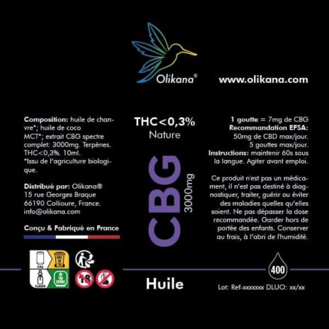 2-TUBES_OLIKANA_2025 copy_Mesa de trabajo 1 copia 3 Etiquette Huile CBG Douleurs 30% Olikana
